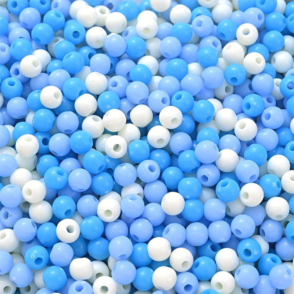 100PCS 4mm Solid Color Round Acrylic Bead Set