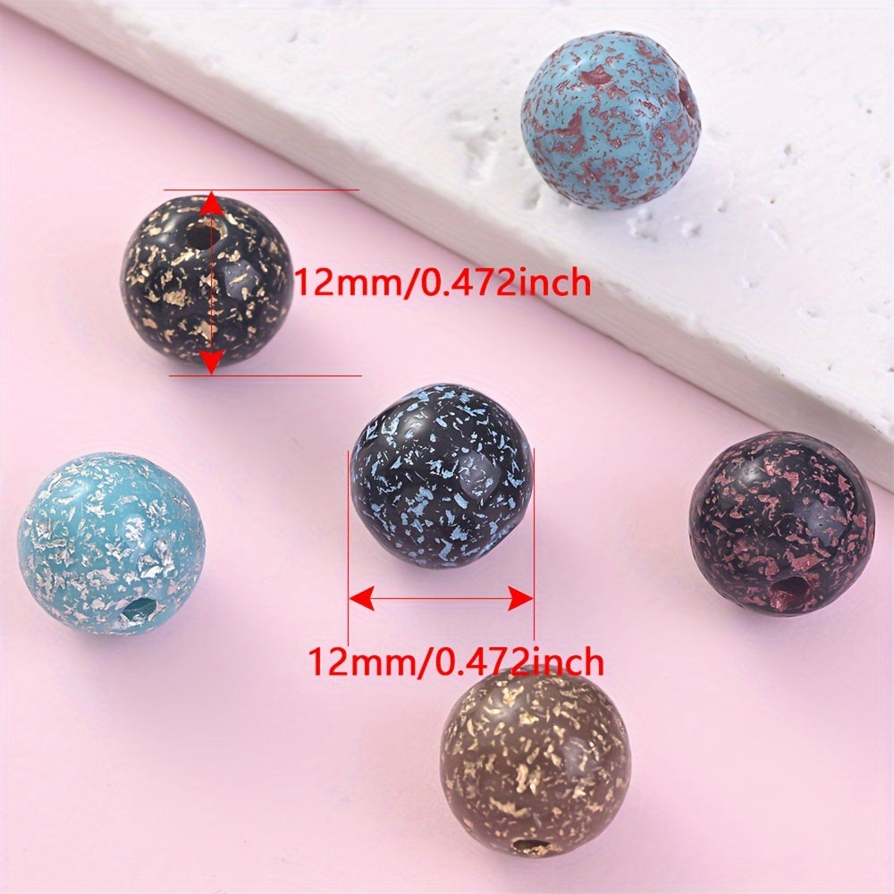 20PCS 12mm Curved Cut Round Acrylic Spacer Beads