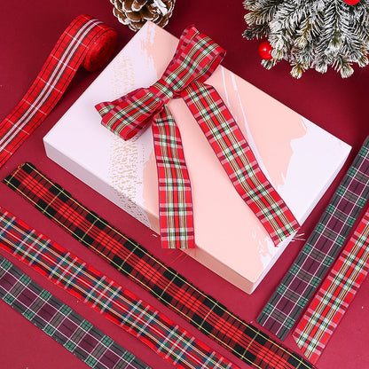 Christmas Plaid Polyester Ribbon