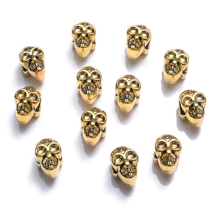 10pcs 7x12mm Vintage Skull Alloy Spacer Beads