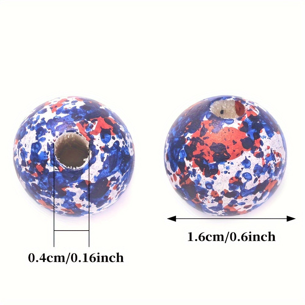 10PCS 16mm Multicolor Round Wooden Bead Set