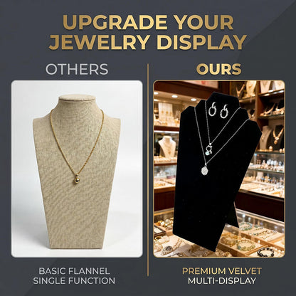 1-Piece Black Velvet Double-Layer Necklace Display Stand