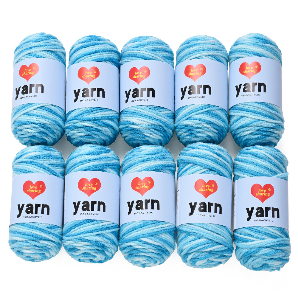 10PCS 10×4cm Rainbow Gradient Polyester Knitting Yarn