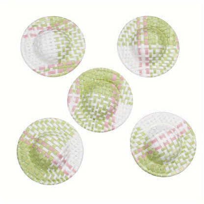 10PCS Multicolor Mini Straw Hat Set