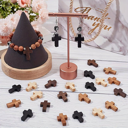 Natural Wood Cross Charms