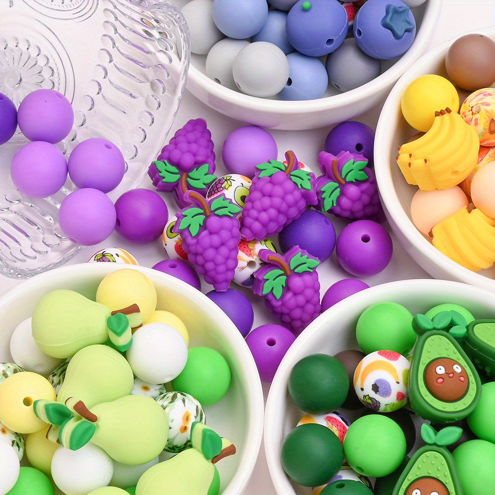 25PCS Fruit Collection Silicone Bead Set