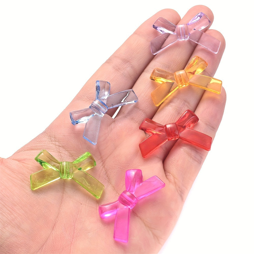 Clear Bow Tie Acrylic Flatback Beads
