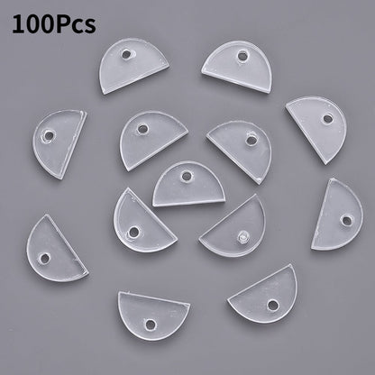 12x20 mm Clear White Acrylic Semicircular Spacer Beads