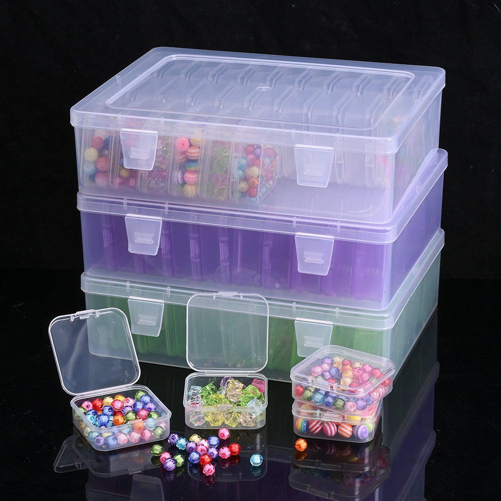 30-Grid Transparent Plastic Jewelry Bead Storage Box