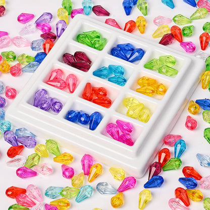 Faceted Waterdrop Acrylic Beads