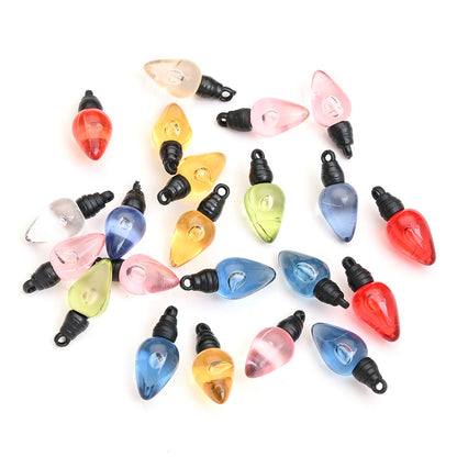 10PCS 6–28mm Light Bulb Shape Resin Pendant Set