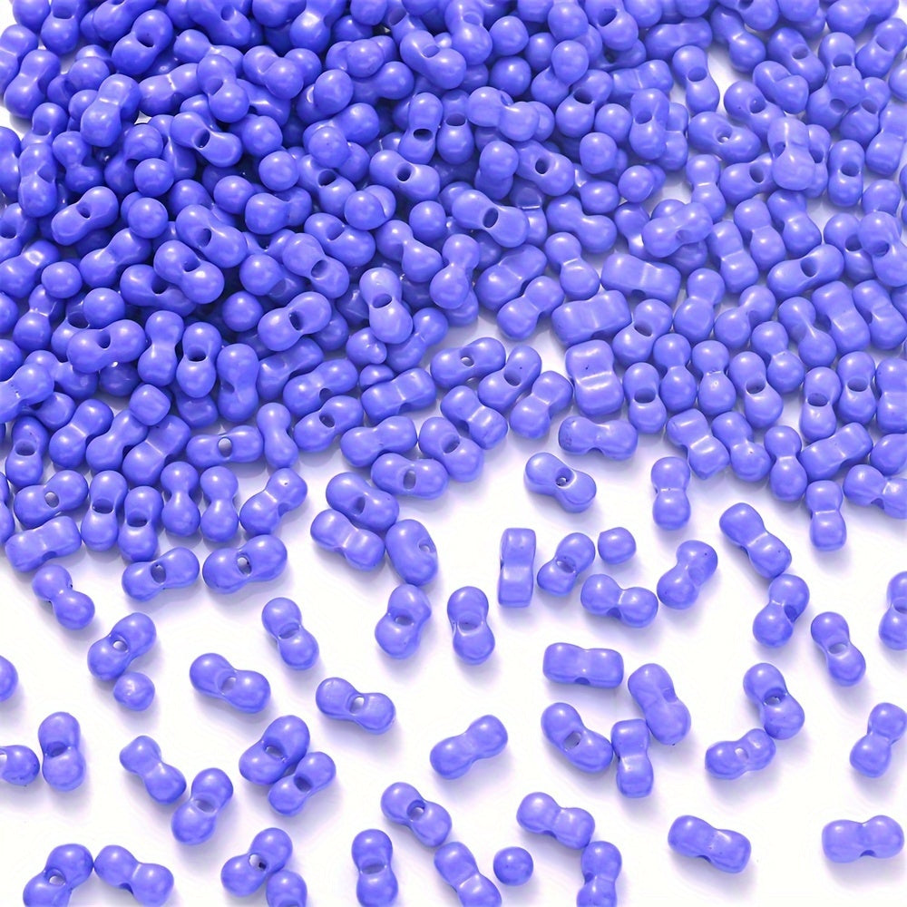 200PCS 3×6mm Mini Colorful Peanut Spacer Beads