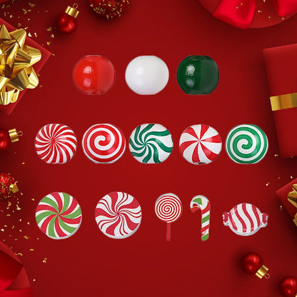 80/110-Piece Christmas Stripe Wooden Bead Set