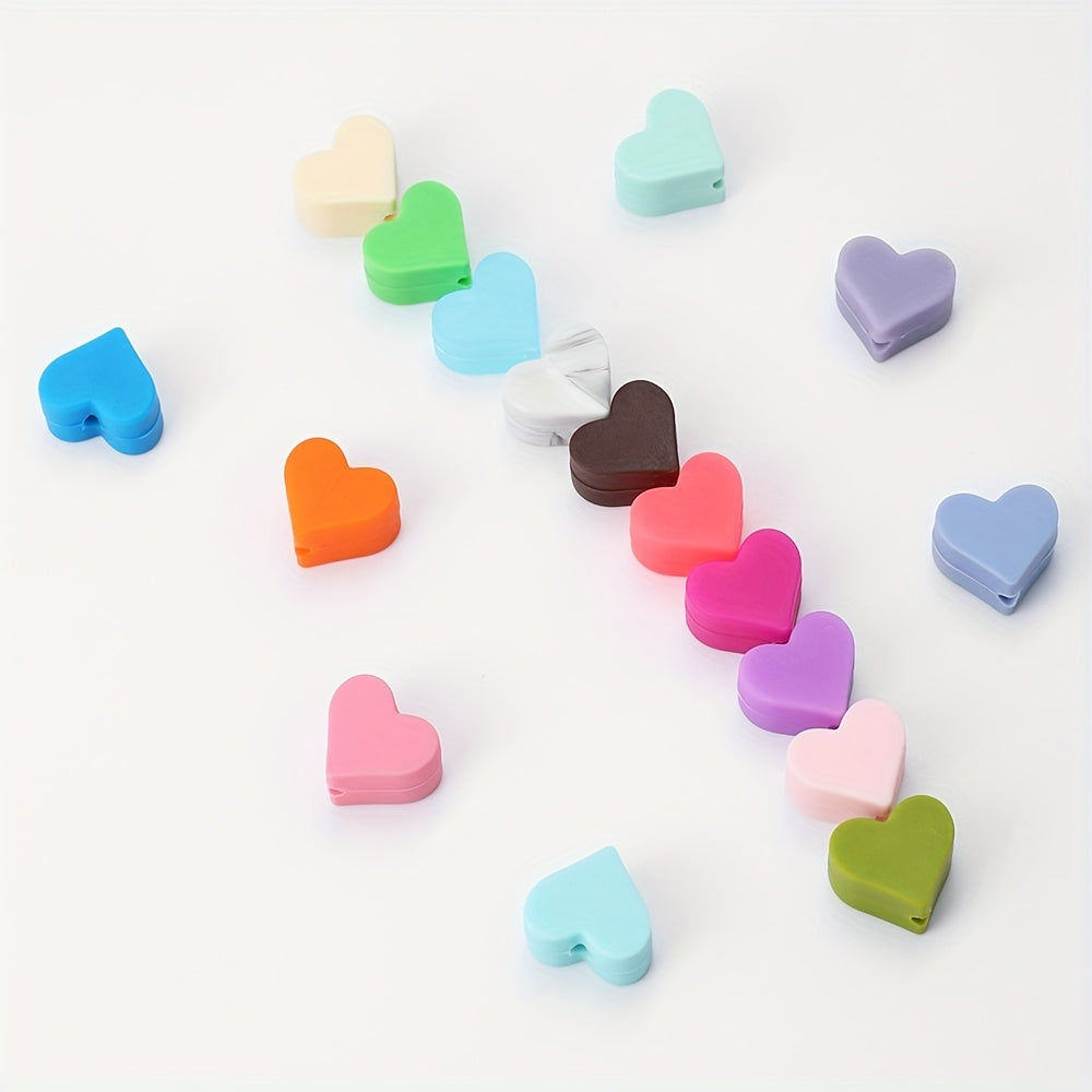 10PCS 13×14mm Love-Shaped Silicone Bead Set