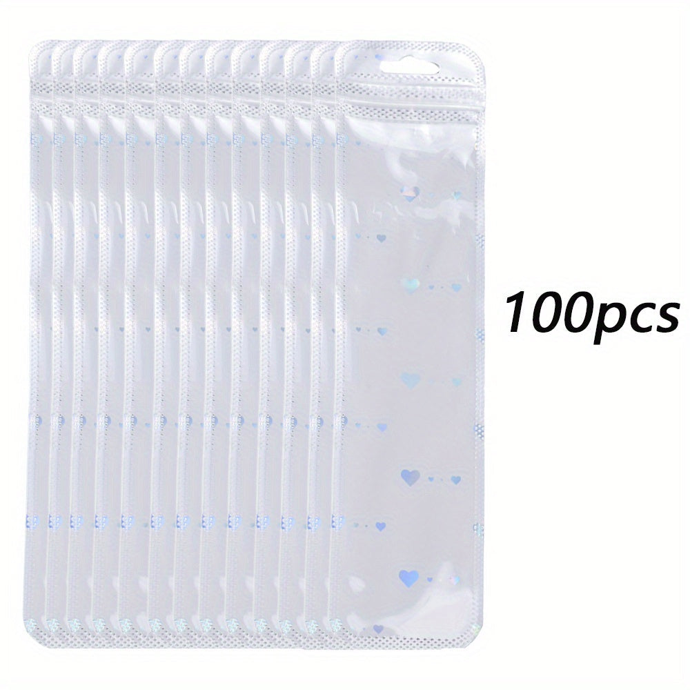 50/100-Piece Holographic Laser Resealable Packaging Bags