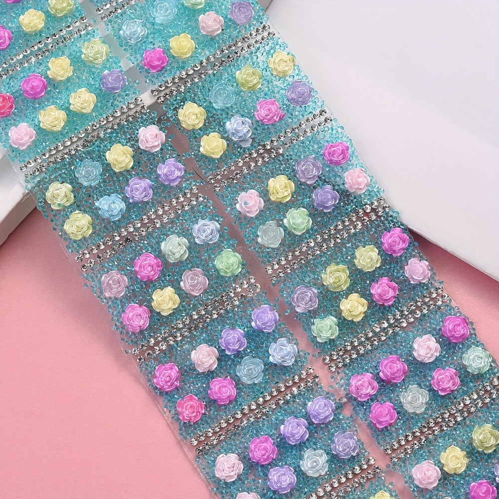 14PCS 40×30mm Flower Hot Melt Adhesive Embellishment Set