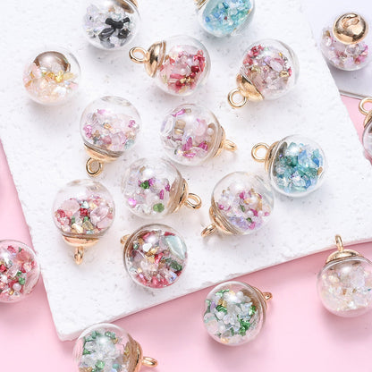 Irregular Gravel Glass Pendant Charms
