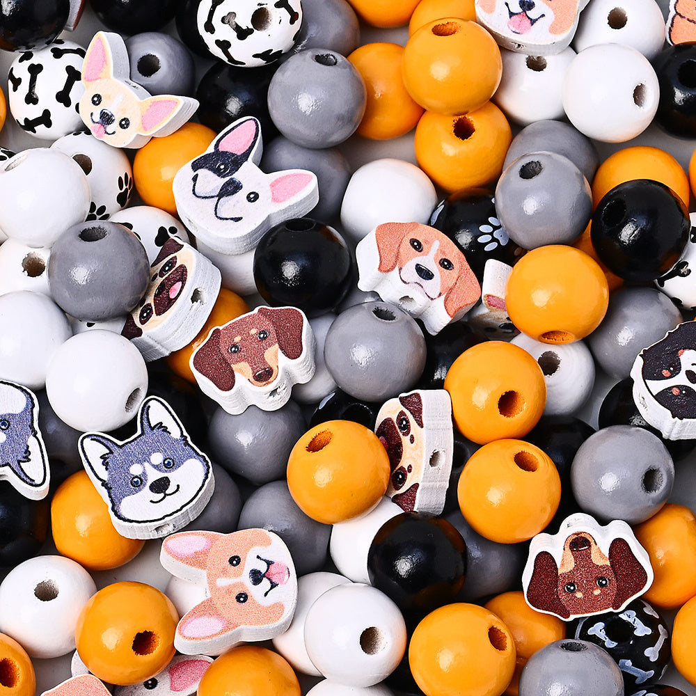 Marine-Themed Wooden Beads