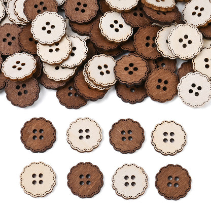 Mixed Wooden Button Decorative Beads