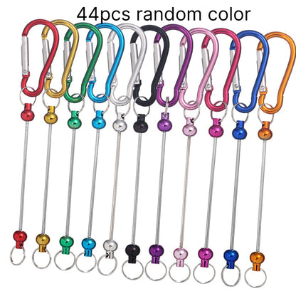 22-Piece Multicolor D-Shaped Beadable Keychain Hooks