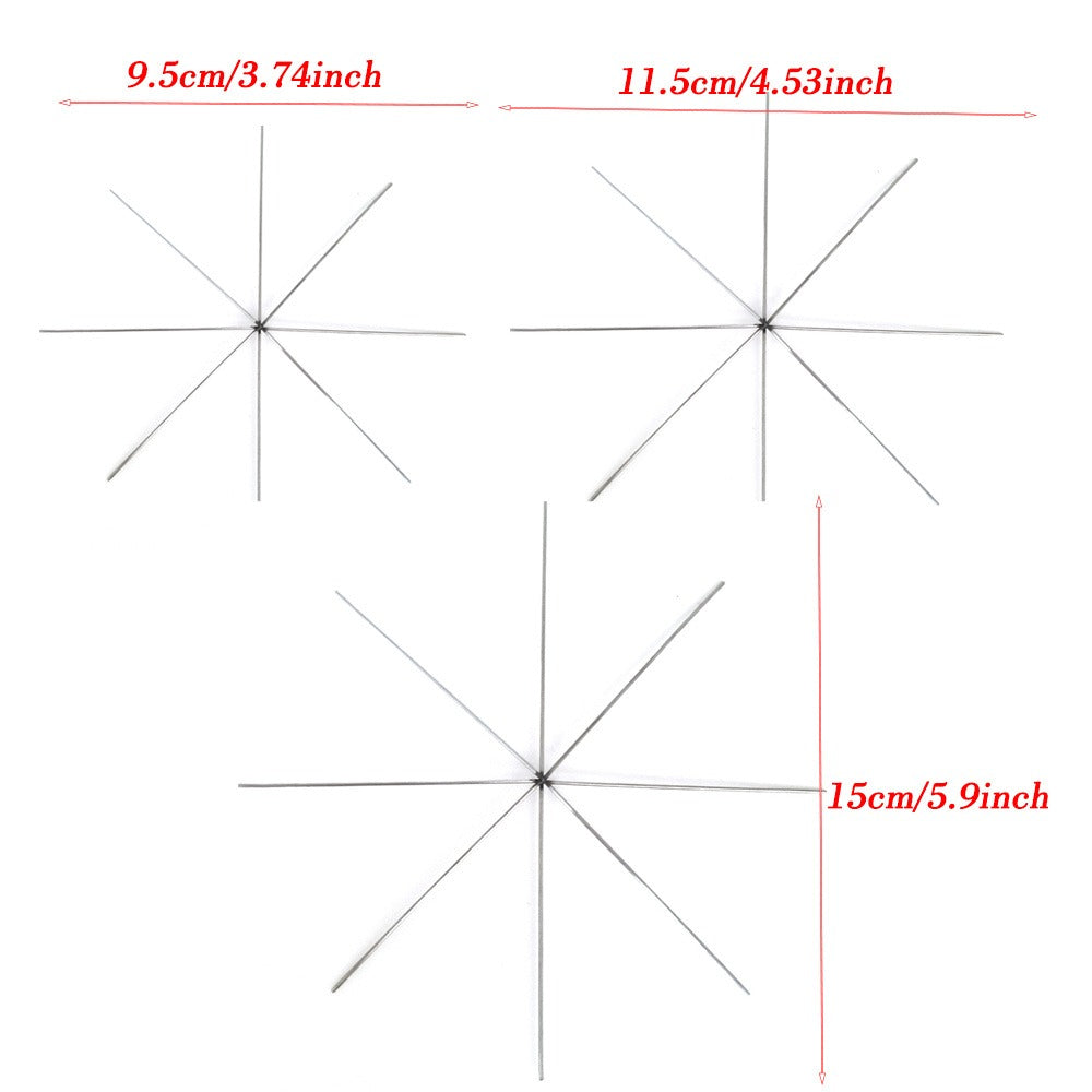 15-Piece Christmas Blank 6-Branch Iron Wire Ornament Set