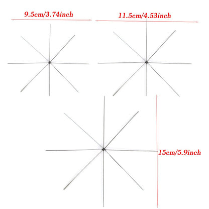 15-Piece Christmas Blank 6-Branch Iron Wire Ornament Set