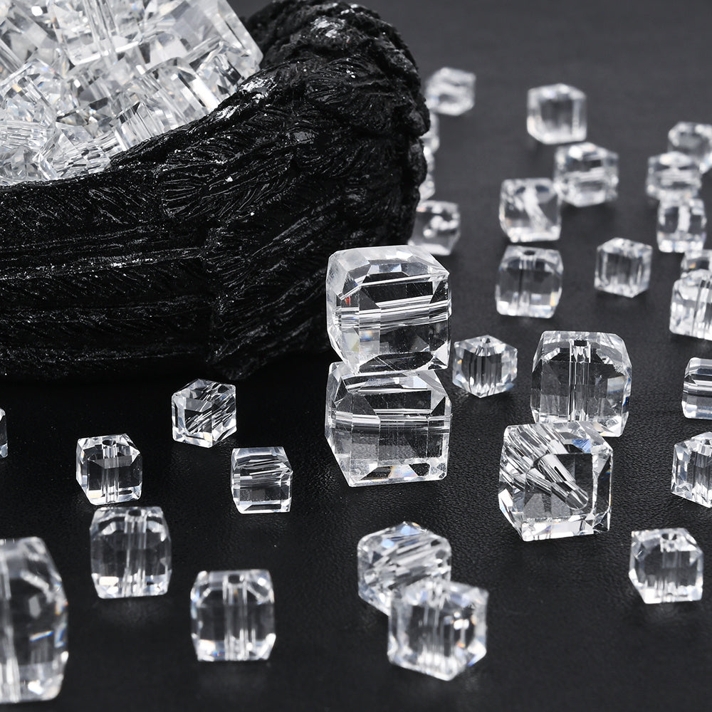 6/8/10/12mm Cubic Glass Beads