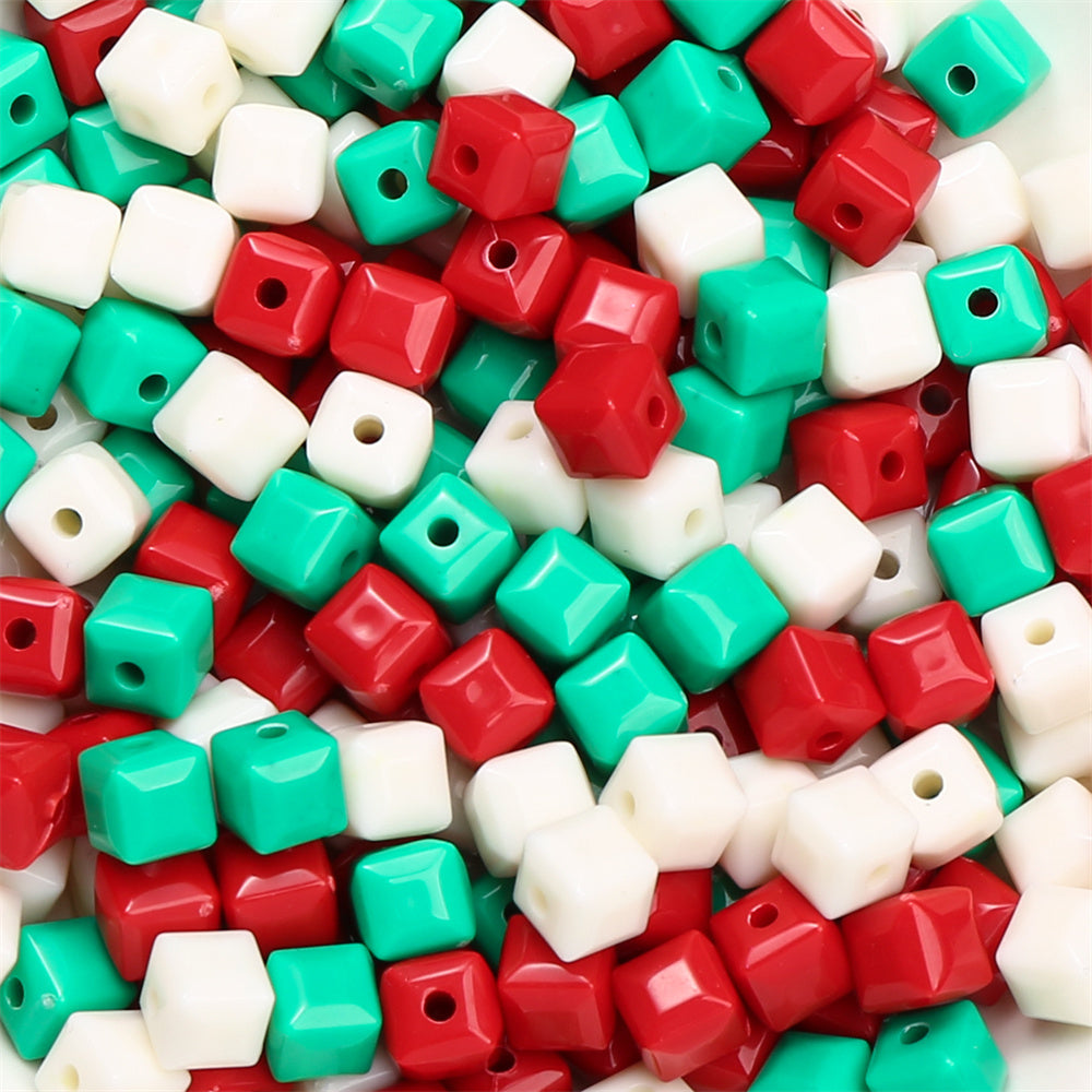 Mixed Luminous Square Acrylic Beads