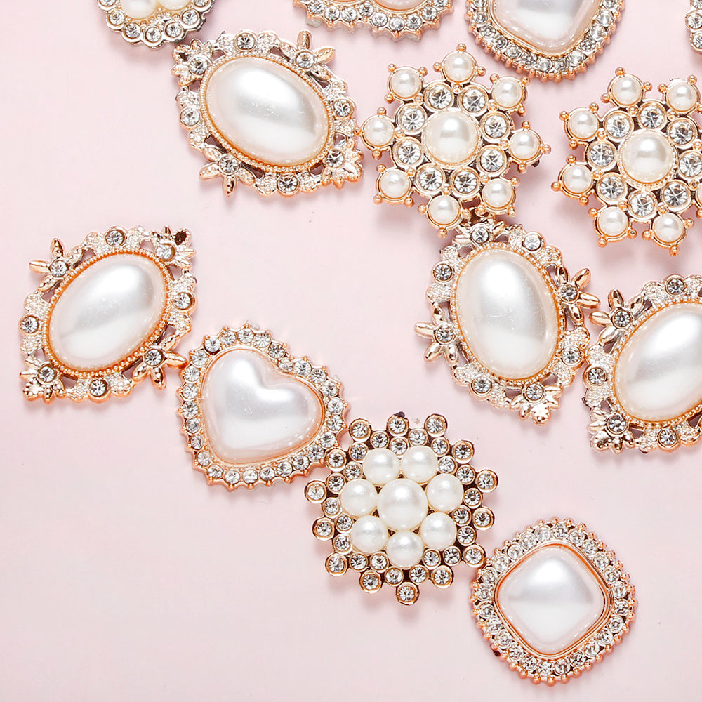 Acrylic Imitation Pearl Rhinestone Flatback Bead Set
