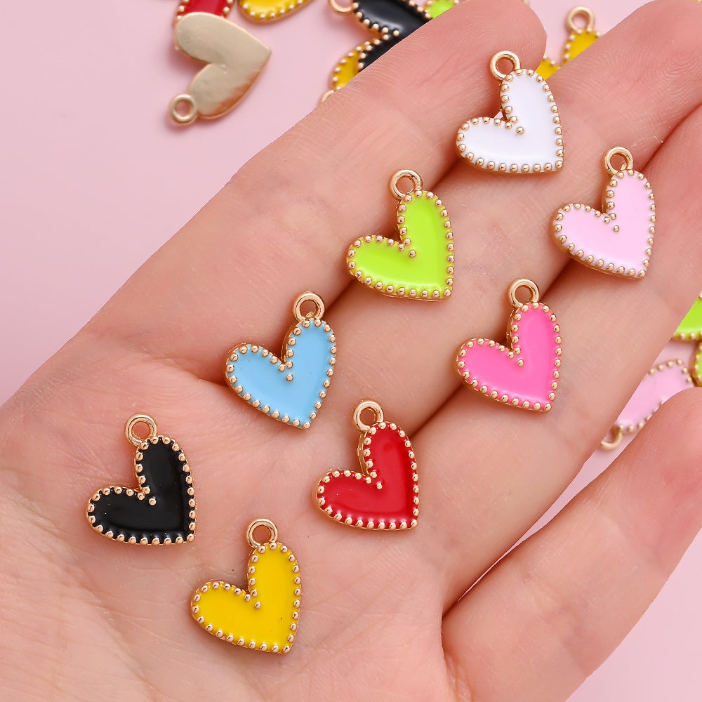 Enamel Heart Pendant Charms