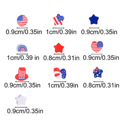 Patriotic American Flag Polymer Clay Beads