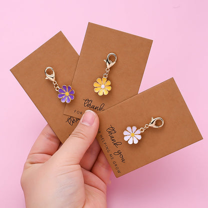 Daisy Flower Keychain with Thank You Card