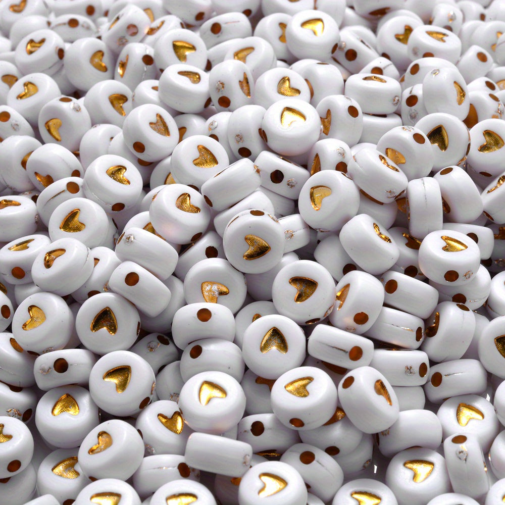 4x7 mm Acrylic Heart Beads