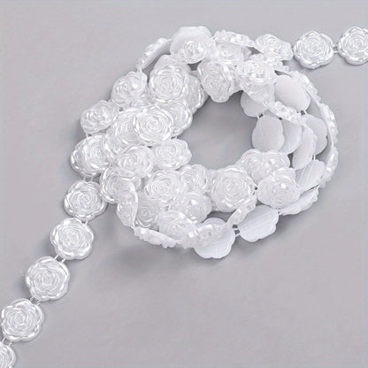 2m Imitation Pearl & Shell Rose Flower Bead Chain