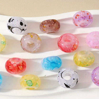 Ink Spatter Large Hole Acrylic Beads