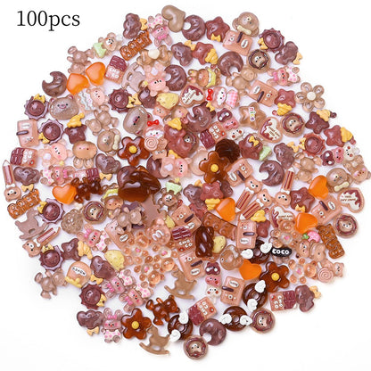 96pcs Rainbow Theme Acrylic Flatback Beads
