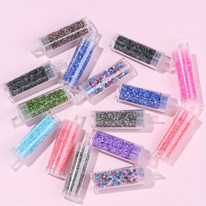 Clear Ink Core Glass Seed Beads