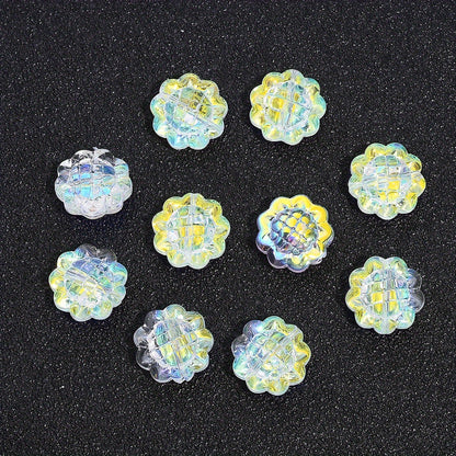 20PCS 15mm Transparent AB Sunflower Glass Jelly Spacer Beads