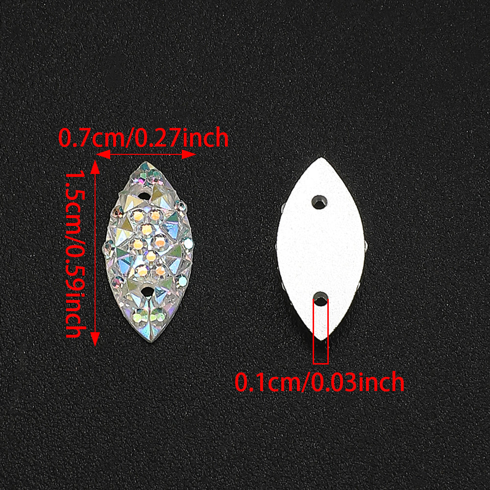 White Oval Double Face Resin Patches