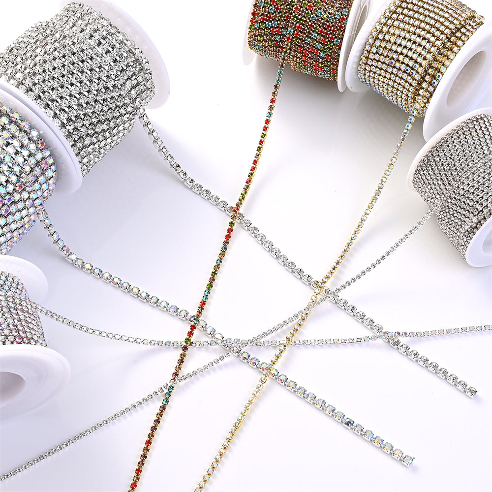 1 Roll 10 Yards Sparkling Rhinestone Chain Trim