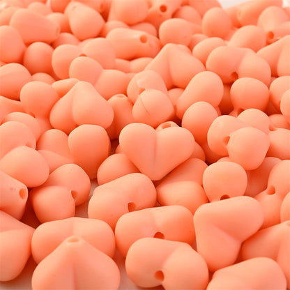 Acrylic Matte Heart Spacer Beads