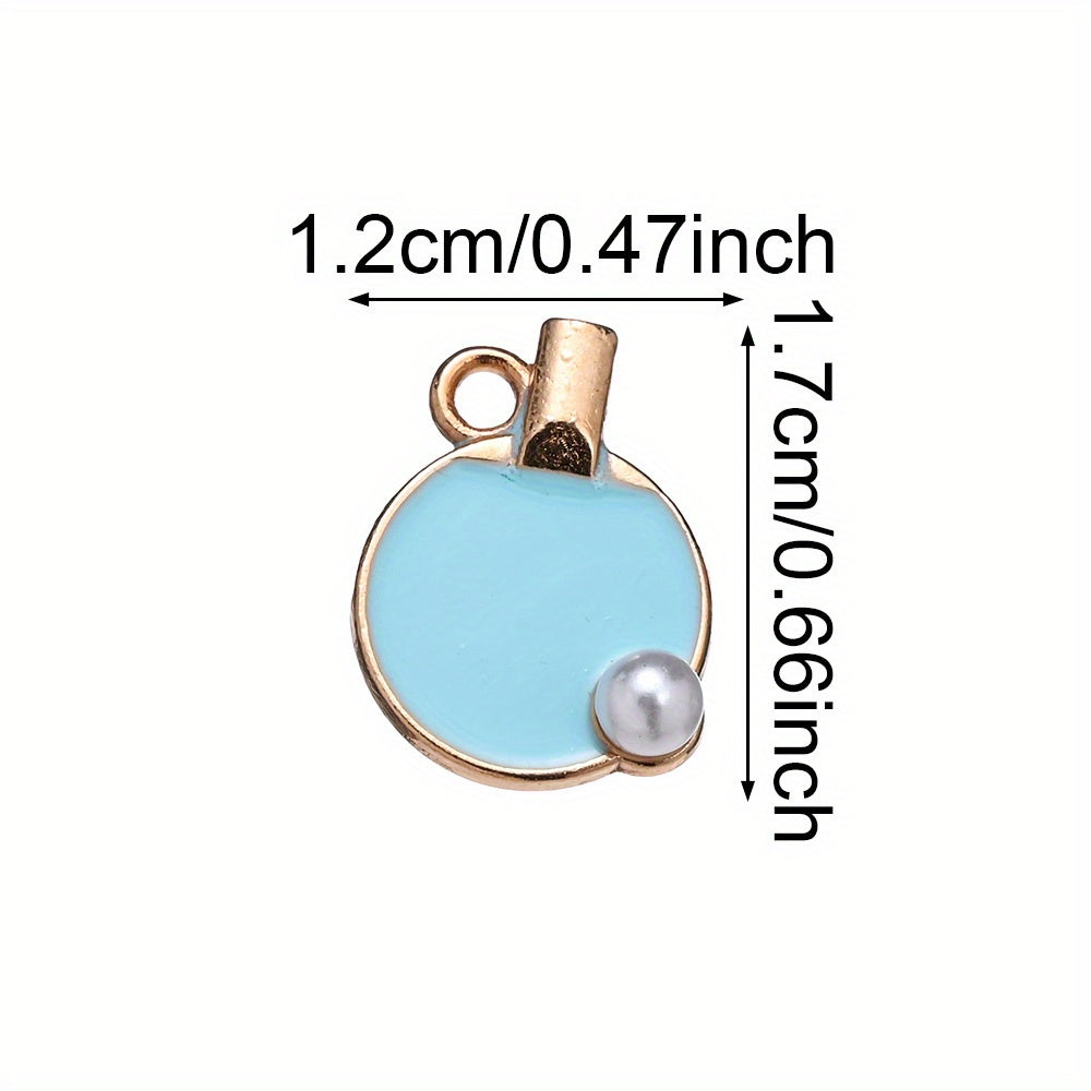 10PCS 12×17mm Colorful Table Tennis Acrylic Pendant Set