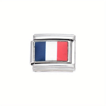 World Flag Alloy Bracelet Module