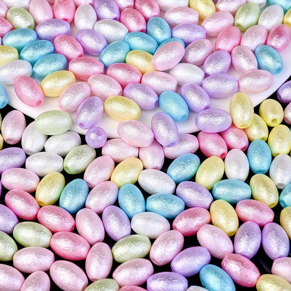 Acrylic Wrinkle Oval Beads