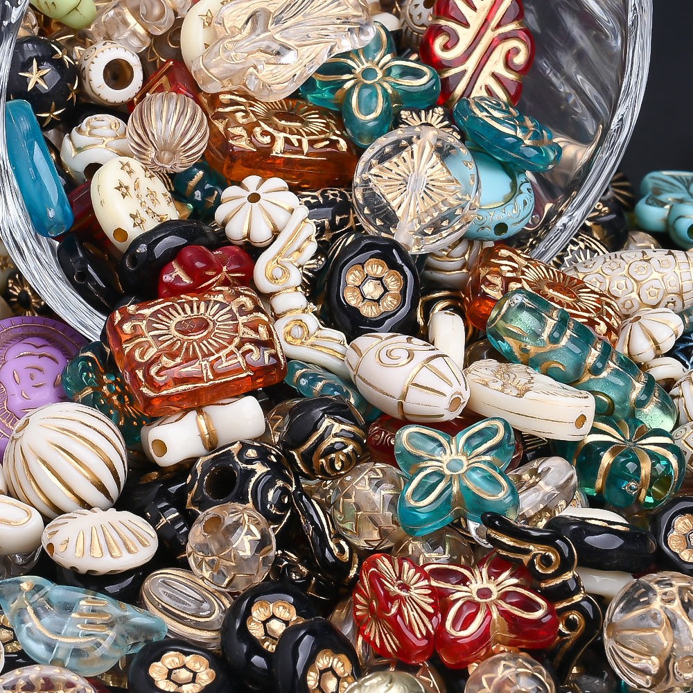 Vintage Floral Acrylic Bead Set