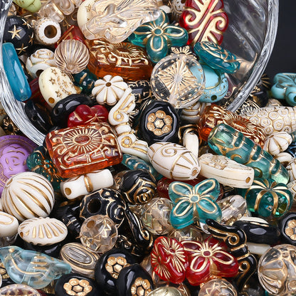Vintage Floral Acrylic Bead Set