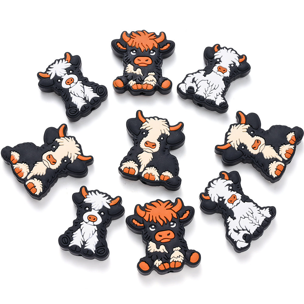 4PCS Farm Animal Silicone Bead Set