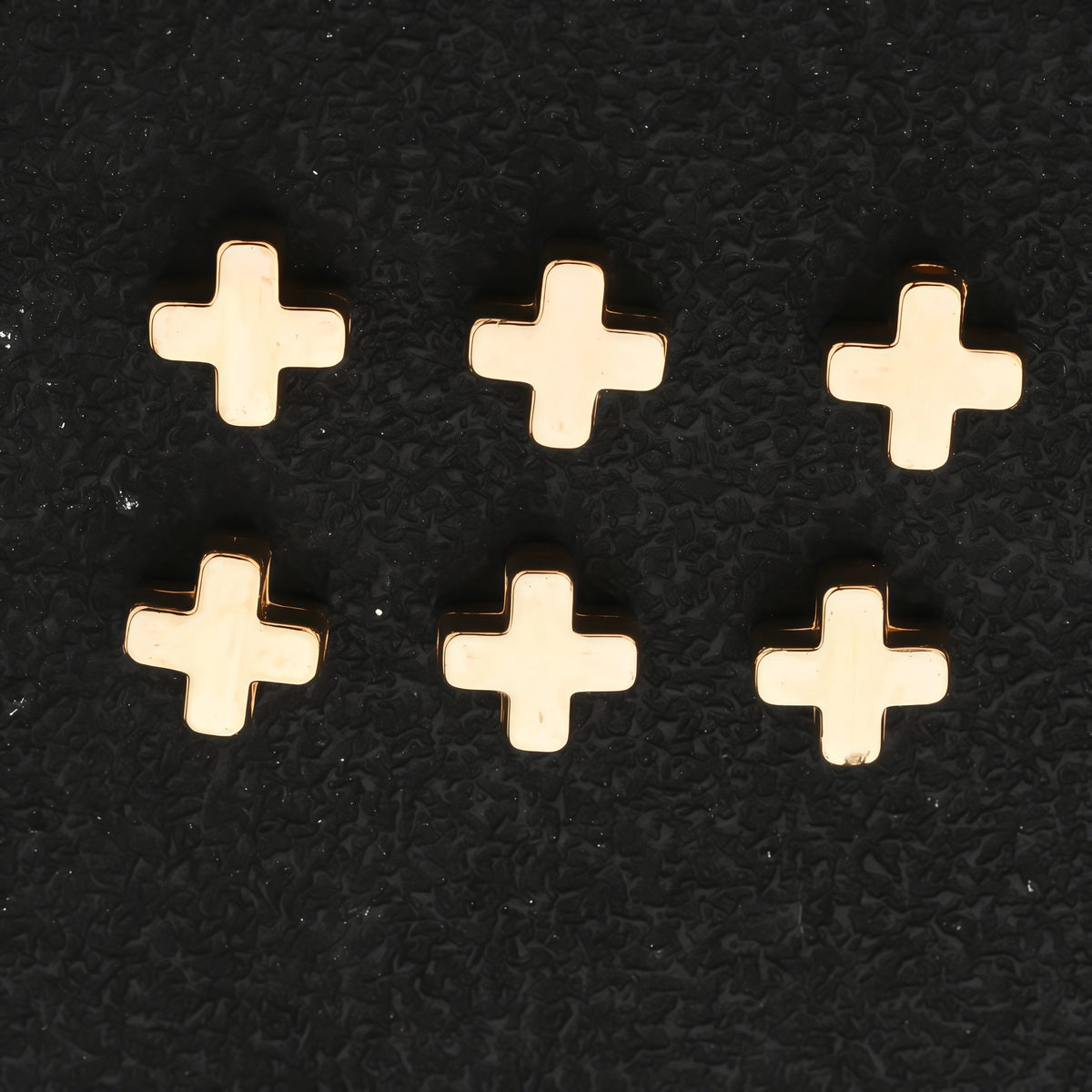 Gold & Silver CCB Cross Spacer Beads