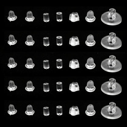 100PCS Soft Silicone Earring Back Set