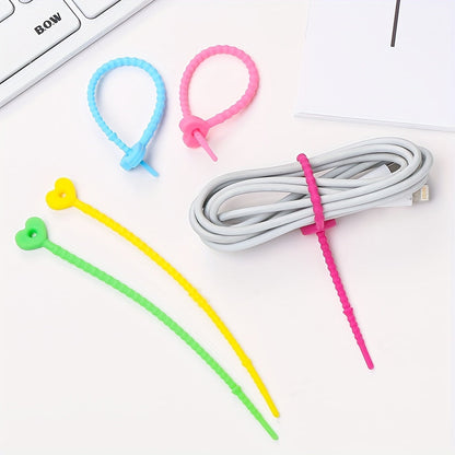 10PCS 12.6cm Silicone Cable Organizer Strap Set
